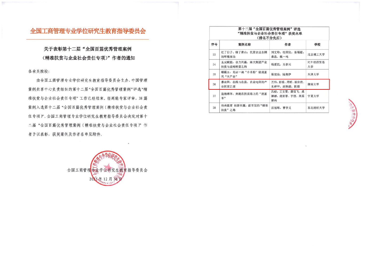 走進中國MBA課堂,！惠農網獲評第十二屆“全國百篇優(yōu)秀管理案例”